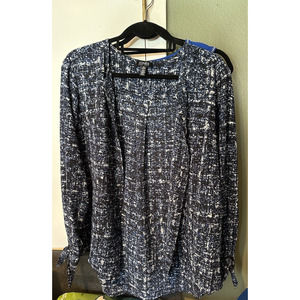 Jones Of New York Button Up Blouse Top 3/4 Sleeves52